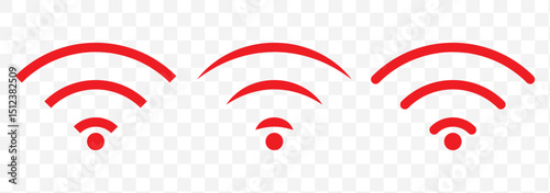 Free wifi connection icon set. Wireless symbol collection. no wifi sign on Transparent background symbol design. Remote internet access collection. EPS 10.