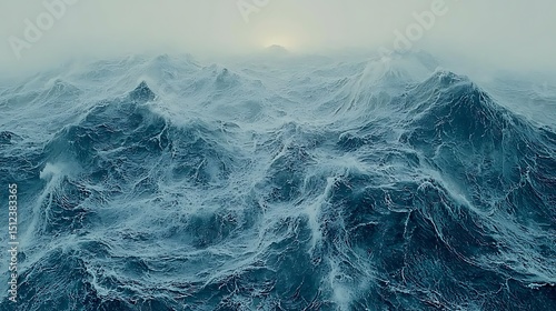 Minimalist seascape with soft waves glowing under a bright golden sunset illuminating the horizon