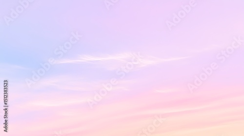 Fototapeta Naklejka Na Ścianę i Meble -  Light and soft gradient sky featuring thin white cloud wisps that blend naturally with gentle blue hues