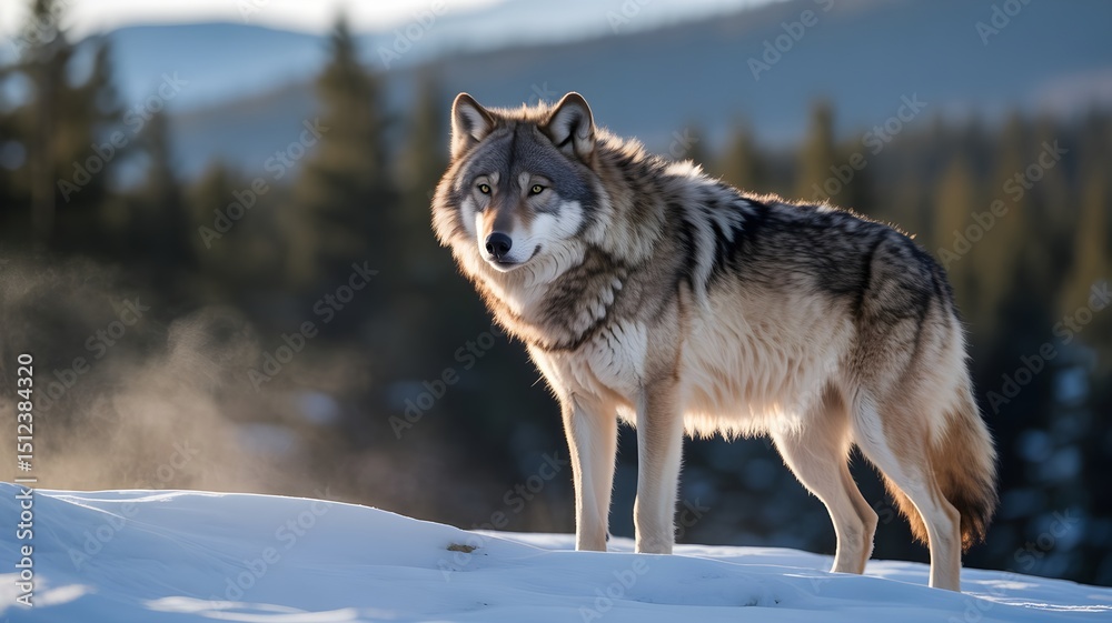 Fototapeta premium wolf in snow