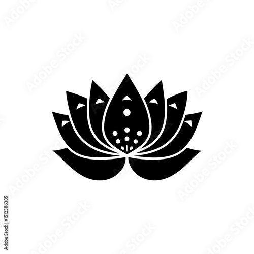 creative details Outline silhouette lotus flower icon vector illustration