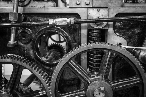 Black and White image of industrial machinary