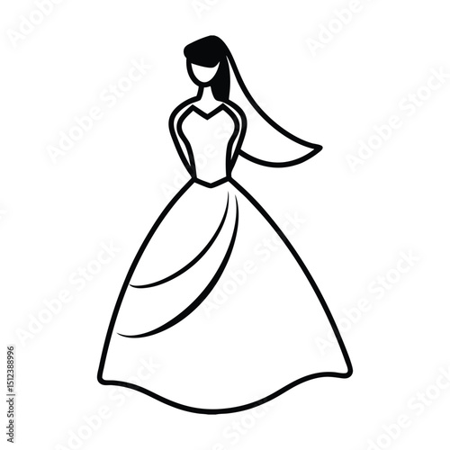 silhouette of Bride in wedding dress