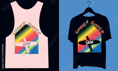 vector illustration of a woman holding a fire extinguisher,Tropical Summer Sunset vibes, Summer Times t shirt That Speak Sunshine, Retro Summer Bold T shirts for Sun Soaked Days ,Heatwave Hype Surfing