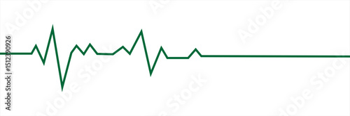 Heart rate monitor line vector isolated on transparent background. Heart rate pulse rhythm line Vector illustration.