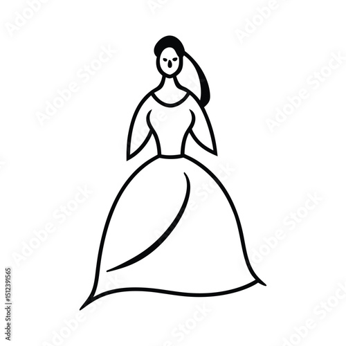 silhouette of Bride in wedding dress