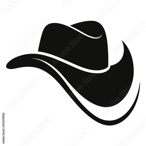 Cowboy hat silhouette vector western style black icon
Cowboy hat vector silhouette wild west headwear design
