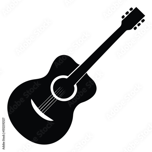 Guitar silhouette vector musical instrument icon black
Musical guitar vector silhouette acoustic electric design
