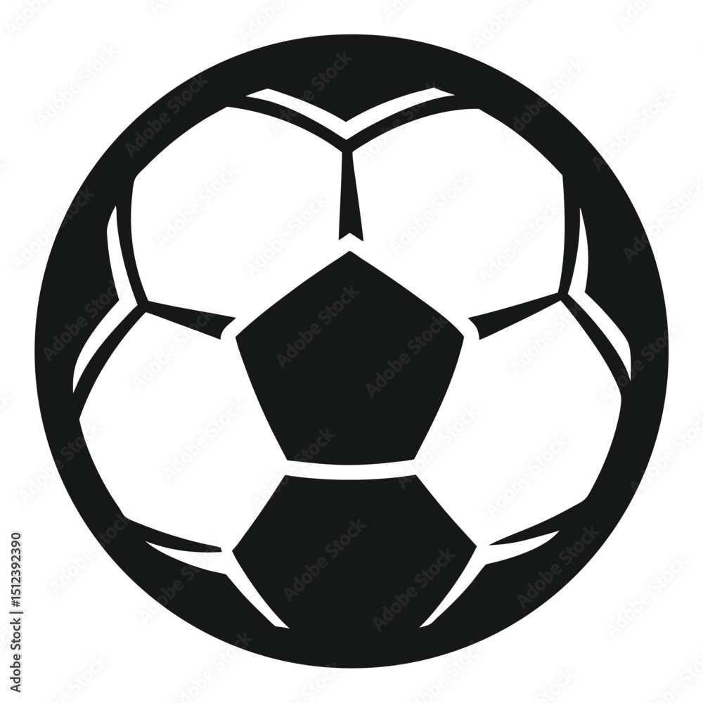 Fototapeta premium Soccer ball silhouette vector football sports icon black Football silhouette vector soccer ball black sport design 
