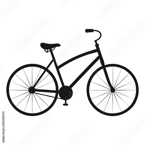 Vintage bicycle silhouette vector classic bike icon black  
Retro bicycle vector silhouette old style bike design  
