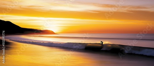 Golden Sunset Over Coastal Beach