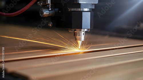 Laser Cutting Machine Working On Wood