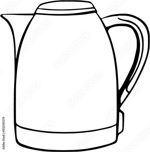 Vector art of Electric kettle isolated on white background, a kitchen appliance for boiling water