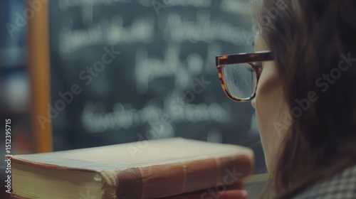 A Focused Student Studying in a Library