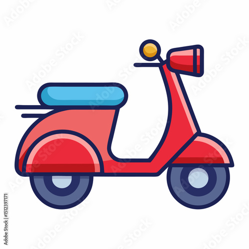 vintage scooter isolated on white