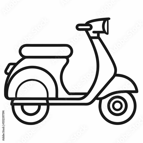 vintage scooter vector illustration