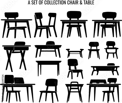 The set of Chair silhouette collection
