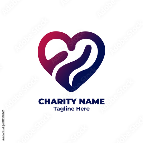 Charity vector idea for nonprofit help design, donation campaign logo, emotional care illustration, humanitarian support icon, volunteer outreach for kindness