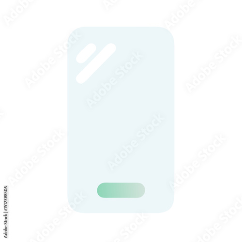 Smartphone icon in minimal pastel style in gradient teal turquoise green blue colour