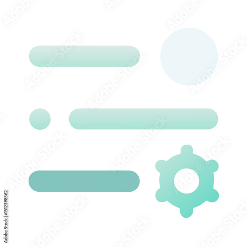 Interface settings icon in minimal pastel style in gradient teal turquoise green blue colour