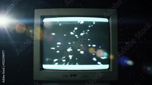 Retro Television Static Noise Space Background Cosmic Broadcast y2k 
