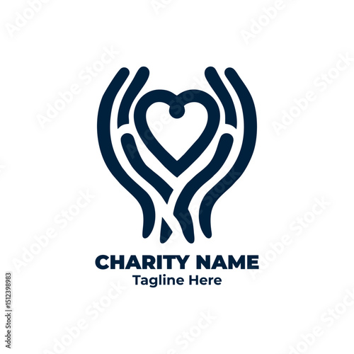 Charity illustration for nonprofit donation campaign, emotional love logo, humanitarian help vector, volunteer support symbol, community care and giving back icon