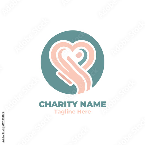 Charity help vector for nonprofit outreach, donation campaign logo, emotional care symbol, humanitarian support illustration, volunteer love for people and kindness