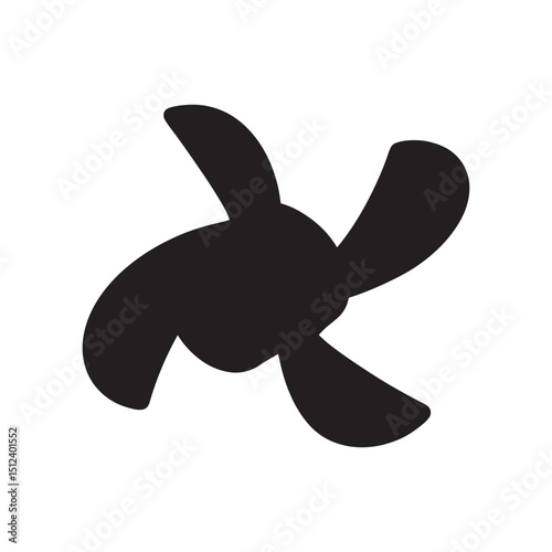 Fan propeller silhouette vector flat illustration
