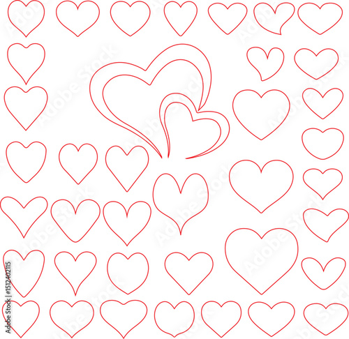 heart, love, valentine, vector, symbol, hearts, day, shape, illustration, design, set, romance, icon, holiday, art, pink, decoration, red, pattern, romantic, valentines, card, collection, celebration,