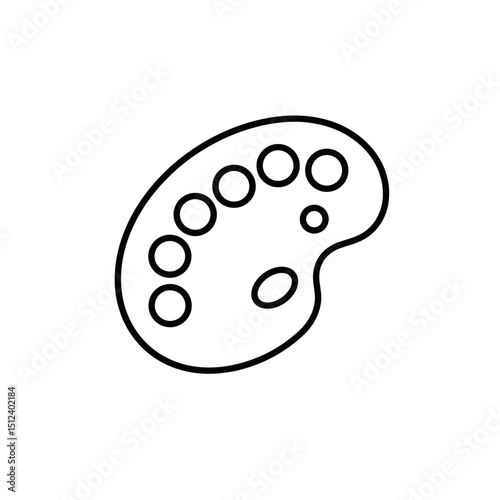 Paint Palette Outline Icon for Artistic and Creative Projects