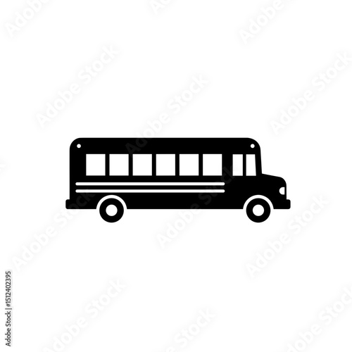 School Bus Glyph Icon for Transportation and Educational Services