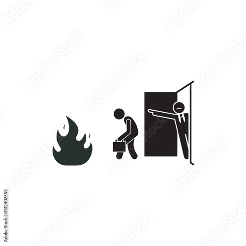 Job Loss, Layoff, Fired Employee, Unemployment, Business Crisis Simple Icon. Illustration Vector