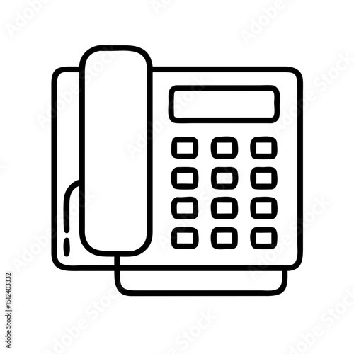 Vector illustration of a black mathematical calculator icon with buttons for business, finance, and technology