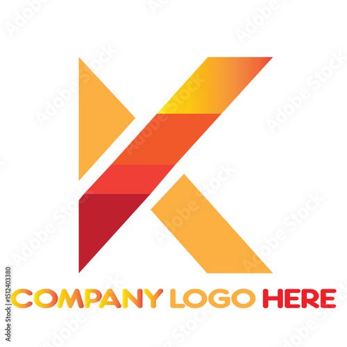 Logo letter k moebious vector illustration flat