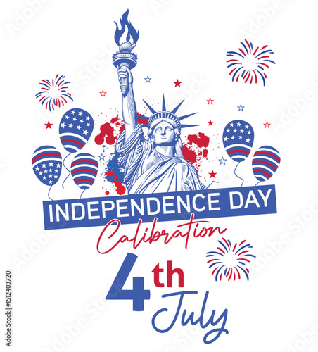 4th of July, Independence Day, festive background, American pride, star background, social media post, independence celebration, digital banner,