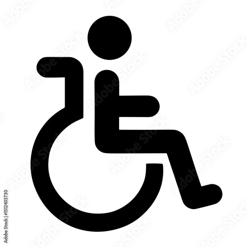 Disabled person in wheelchair vector icon  on transparent background for accessibility and inclusion concept