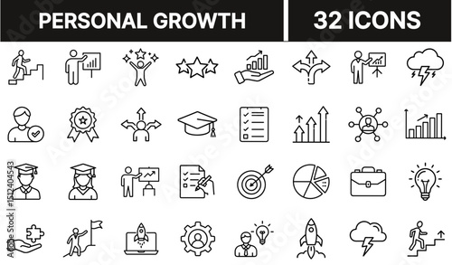 Personal Growth Icon Representing Self-Improvement and Development