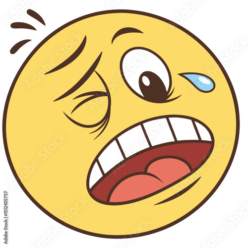 Minimalist Disgusted Emoji with Cringing Face
