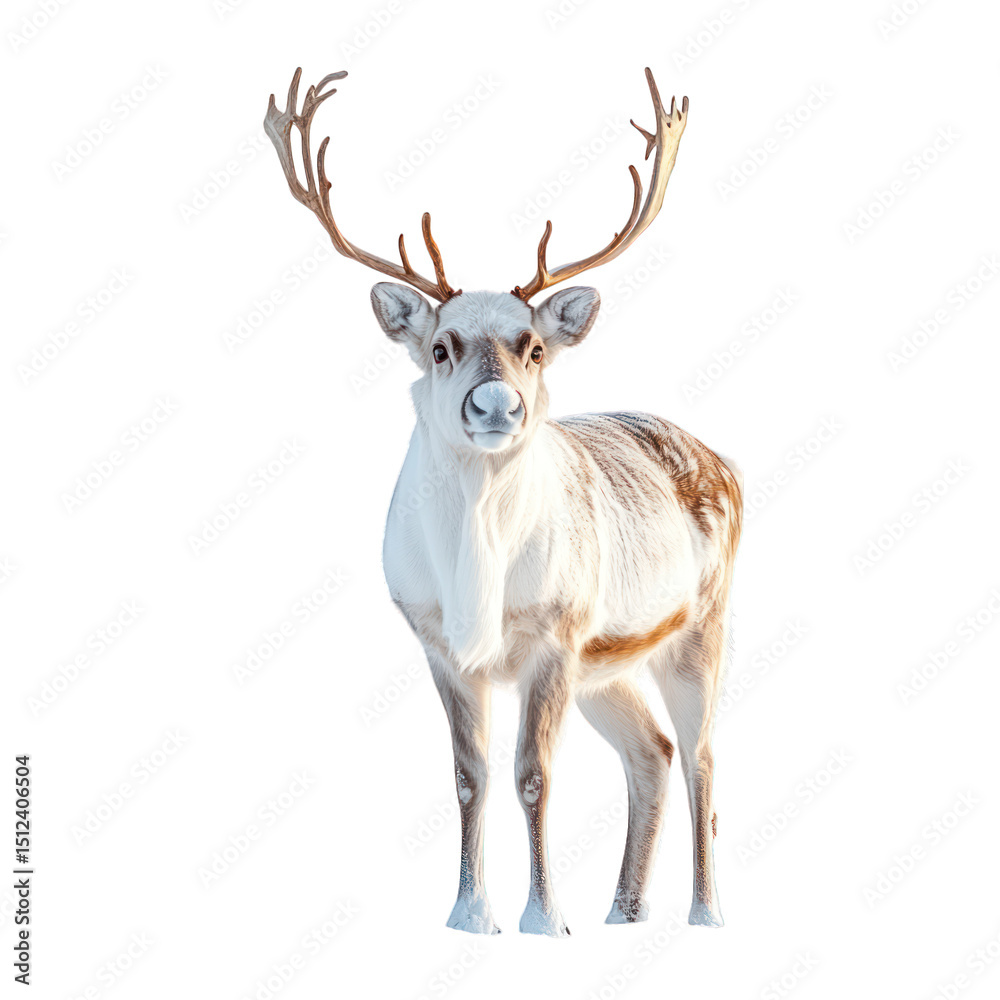 Naklejka premium Reindeer portrait against black background