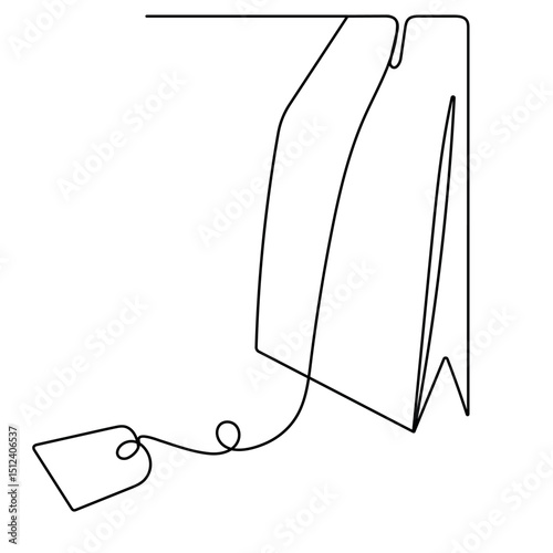 Tea bag continuous one line drawing outline vector icon 