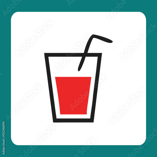 glass of juice with straw