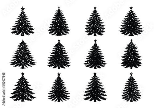 Christmas Trees Pictogram Set