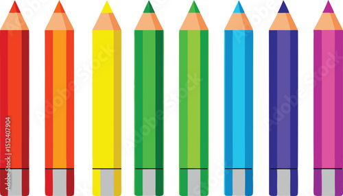 Adobe Illustrator Artwork Range of drawing pencils ,Sharpened Pencils, Drawing pencil set

