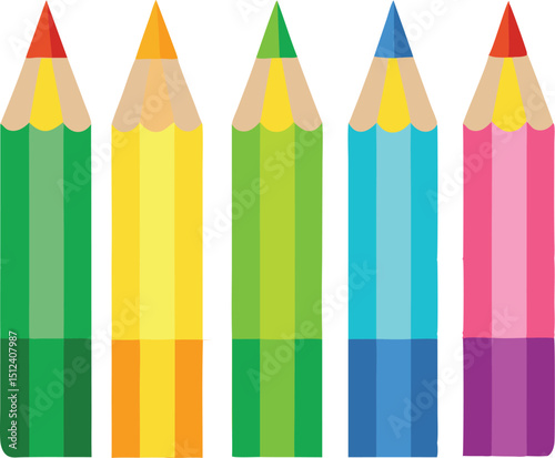 Adobe Illustrator Artwork Range of drawing pencils ,Sharpened Pencils, Drawing pencil set


