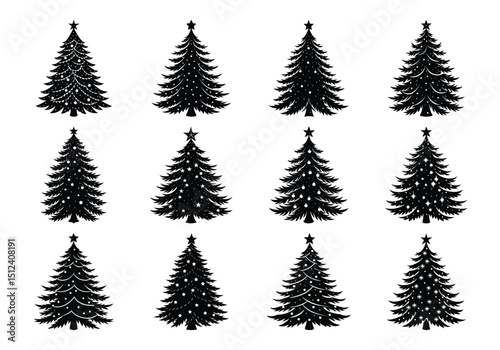 Christmas Trees Pictogram Set
