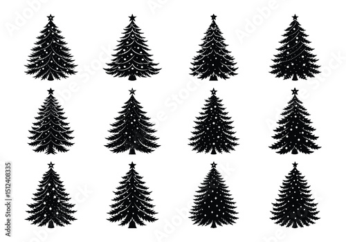 Christmas Trees Pictogram Set