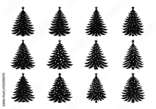 Christmas Trees Pictogram Set