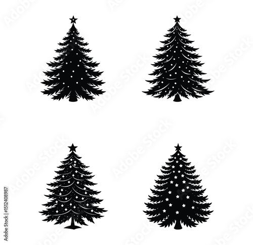 Christmas Trees Pictogram Set