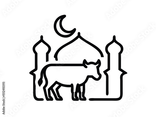 Farm animal vector silhouette illustrations, perfect for designs featuring cows, bulls, and calves