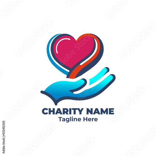 Charity icon for nonprofit fundraising design, social support vector, help and love symbol, volunteer illustration, community care for people in need and humanity project